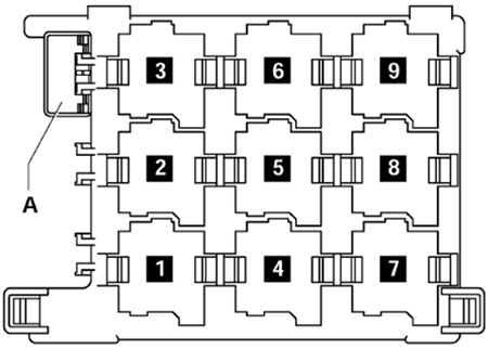 Volkswagen Tiguan (2008-2011): Relay and fuse carrier 2