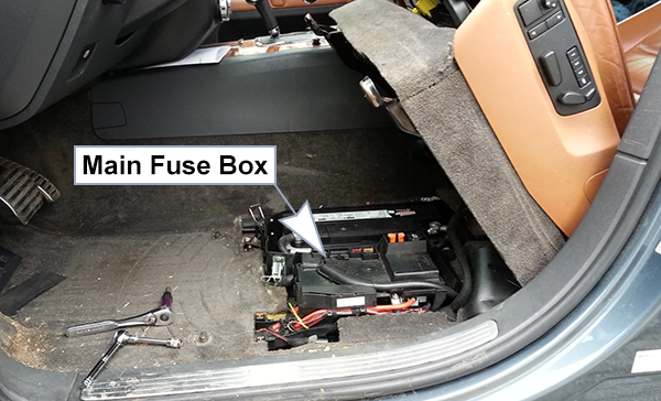 Volkswagen Touareg (2003-2006): Main Fuse Box location