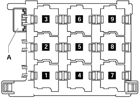 Volkswagen Touran (2003-2006): Relay carrier on onboard supply control unit