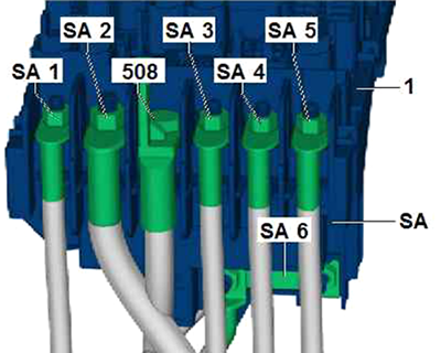 Volkswagen Touran (2015-2020): Fuse Holder A