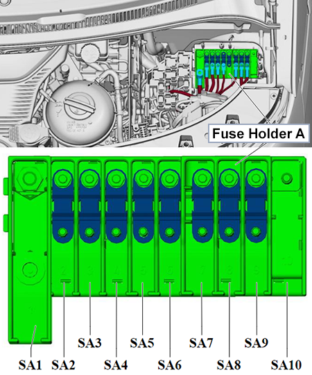 Volkswagen Transporter (T6.1; 2019-2021): Fuse Holder A