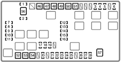 Toyota 4Runner (N210; 2004): Engine compartment fuse box diagram