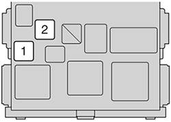 Toyota Auris (2010-2012): Instrument panel fuse box diagram (front side)