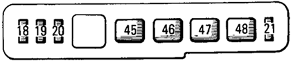 Toyota Avalon (1996): Engine Compartment Fuse Box #2 diagram