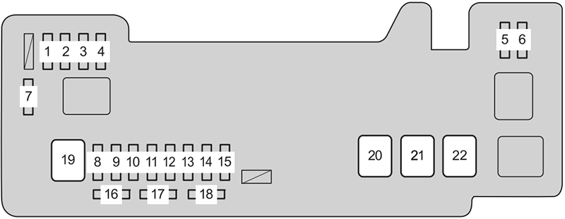 Toyota Aygo (AB30; 2012-2014): Engine compartment fuse box diagram