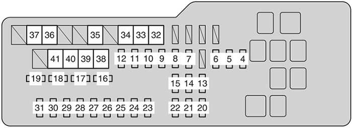 Toyota Camry Hybrid (2008): Engine compartment fuse box diagram