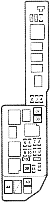 Toyota Camry (1997): Engine compartment fuse box diagram