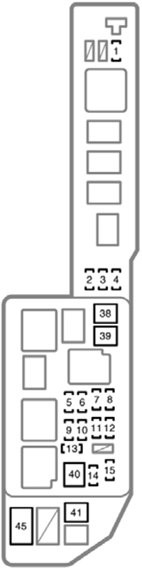 Toyota Camry (1998): Engine compartment fuse box diagram