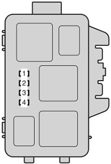 Toyota Highlander Hybrid (2011-2013): Engine compartment fuse box #2 diagram