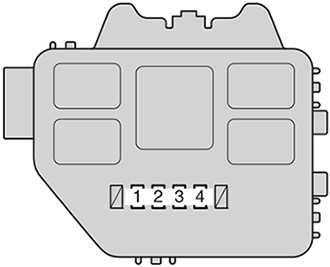 Toyota Highlander Hybrid (2011-2013): Engine compartment fuse box #3 diagram