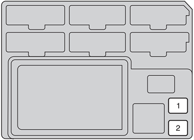 Toyota Hilux (2011-2015): Driver’s side instrument panel fuse box diagram (rear side)