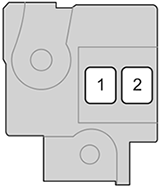 Toyota iQ (2012): Engine compartment fuse box #1 diagram