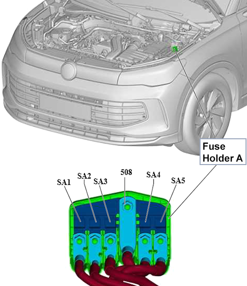 Volkswagen Tiguan (2023-2024): Fuse Holder A