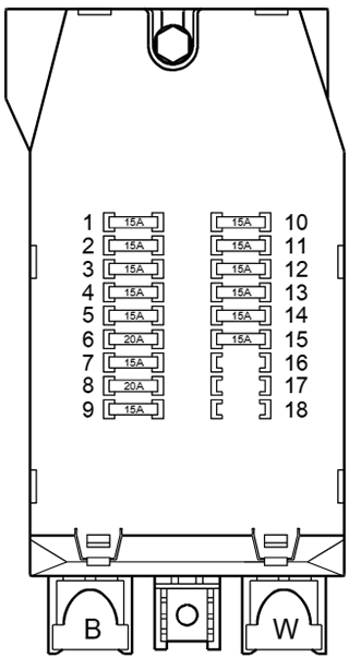 Volkswagen Transporter LT (1996-2006): Instrument panel fuse box diagram