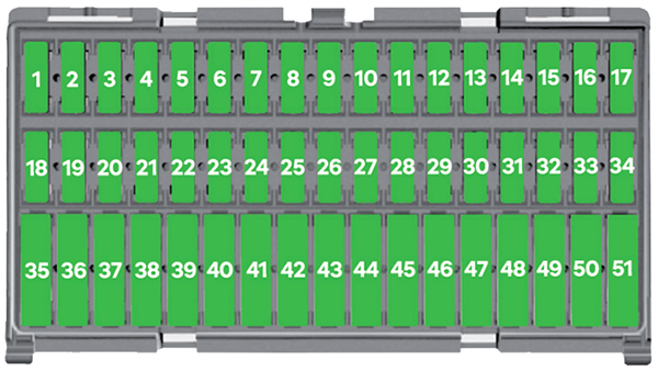 Volkswagen Up! (2011-2013): Instrument panel fuse box diagram