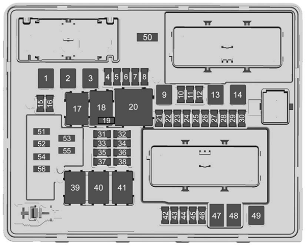 Cadillac ATS/ATS-V (2017): Rear compartment fuse box diagram