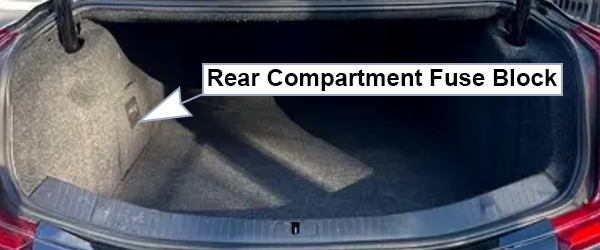 Cadillac XTS (2018-2019): Rear compartment fuse box location