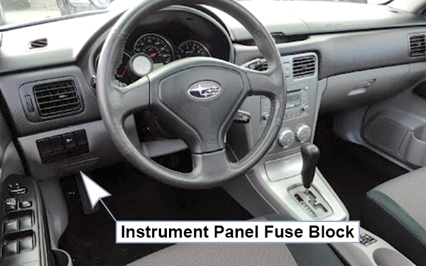 Subaru Forester (2007-2008): Instrument panel fuse box location