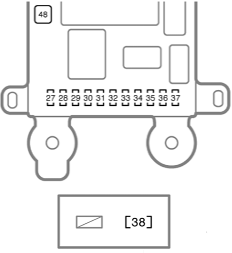 Toyota Tarago (2003-2005): Passenger compartment fuse box #1 diagram