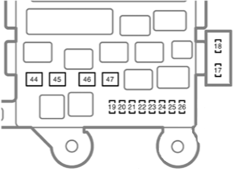 Toyota Tarago (2003-2005): Passenger compartment fuse box #2 diagram