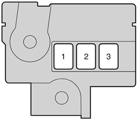 Toyota Verso-S (XP120; 2011-2013): Engine compartment fuse box #3 diagram (Diesel)