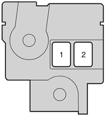 Toyota Verso-S (XP120; 2011-2013): Engine compartment fuse box #3 diagram (Gasoline)