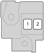 Toyota Yaris Hatchback (2009): Engine compartment fuse box #2 diagram