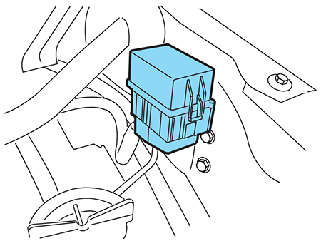 Ford F-250 / F-350 / F-450 / F-550 (2005-2007): Engine compartment fuse box location