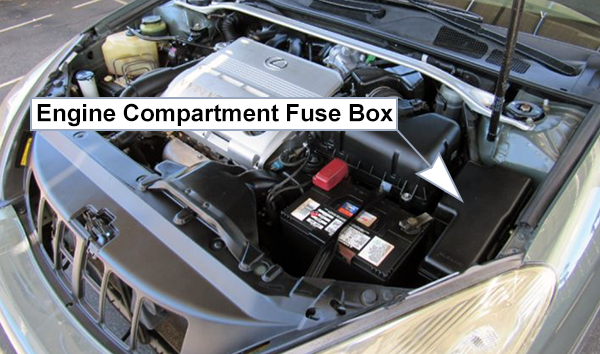 Lexus ES330 (XV30; 2003-2006): Engine compartment fuse box location