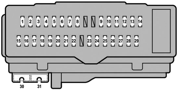 Lexus ES350 (XV40; 2007-2008): Instrument panel fuse box diagram