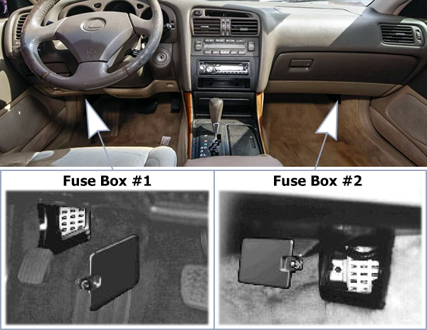 Lexus GS300 / GS400 (1998-2000): Passenger compartment fuse panel location