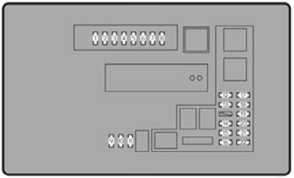 Lexus GS350 (2014): Engine compartment fuse box #2 diagram