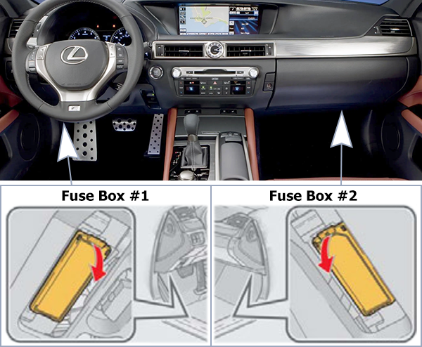 Lexus GS350 (2013-2015): Passenger compartment fuse panel location