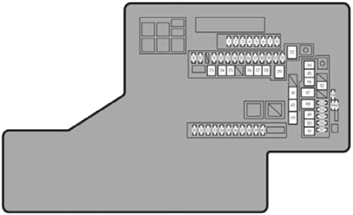 Lexus GS450H (2013): Engine compartment fuse box diagram
