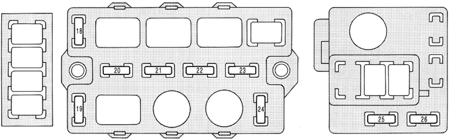 Lexus LS400 (1990-1991): Engine compartment fuse box diagram