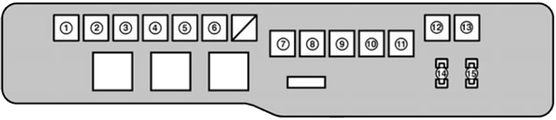Lexus LS430 (2006): Engine compartment fuse box #1 diagram (ver.1)