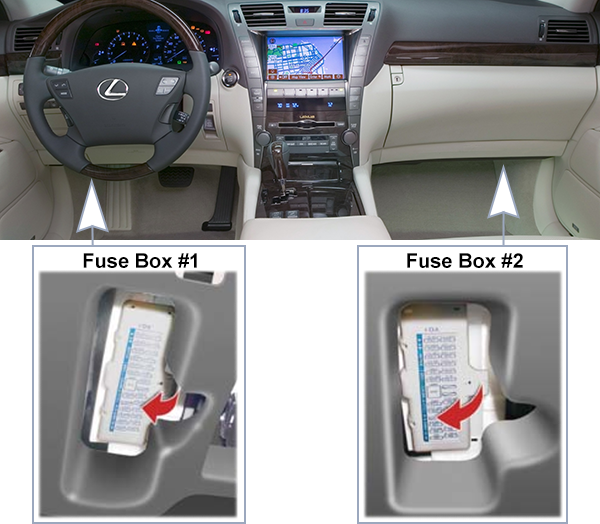 Lexus LS460 (XF40; 2007-2009): Passenger compartment fuse panel location
