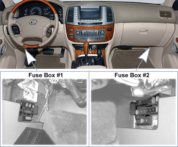 Lexus LX470 (J100; 2003-2005): Passenger compartment fuse panel location