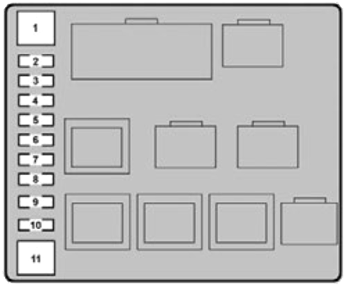 Lexus LX570 (2014-2015): Engine compartment fuse box #2 diagram