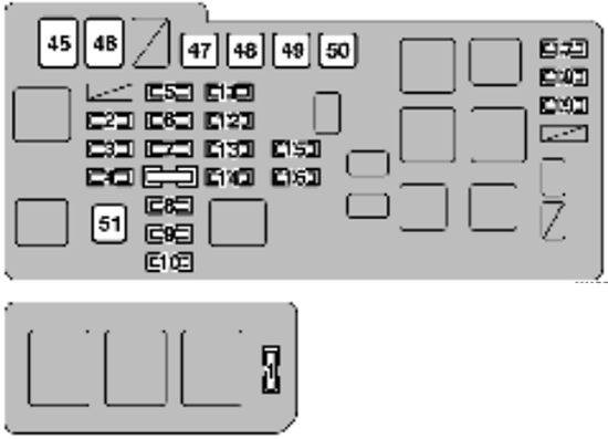 Lexus RX300 (1999-2000): Engine compartment fuse box diagram
