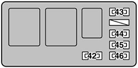 Lexus RX400H (2007-2009): Engine compartment fuse box #3 diagram