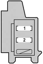 Lexus RX450H (2010-2012): Load compartment fuse box #1 diagram