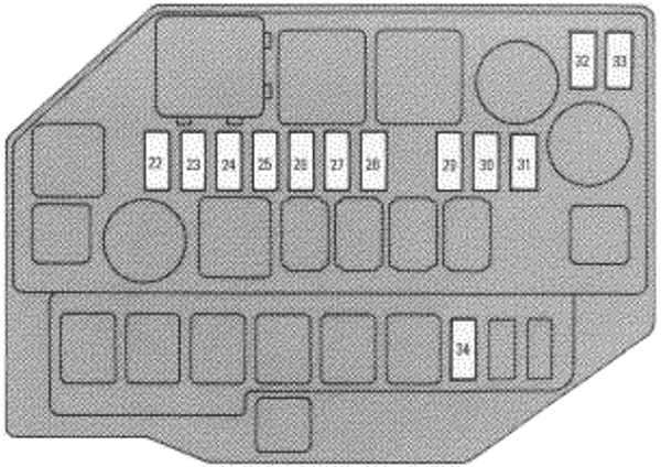 Lexus SC300 & SC400 (1996): Engine compartment fuse box diagram