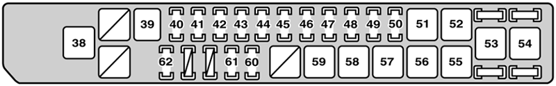 Lexus SC430 (2001): Engine compartment fuse box #1 diagram