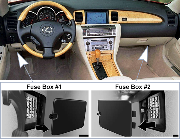 Lexus SC430 (Z40; 2001-2005): Passenger compartment fuse panel location