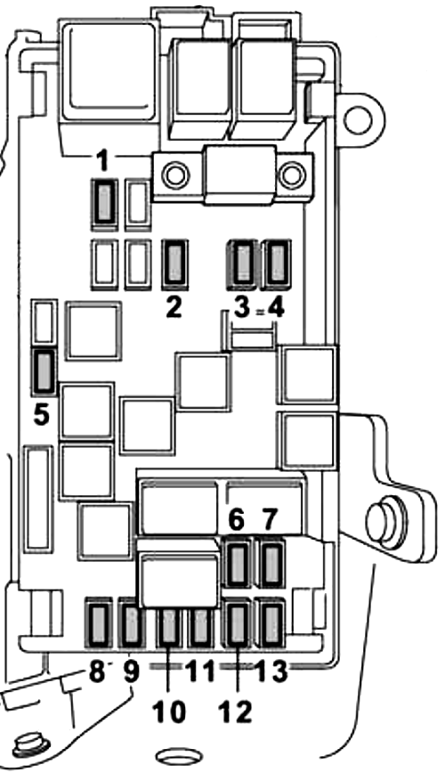 Subaru Tribeca (2009): Engine compartment fuse box diagram