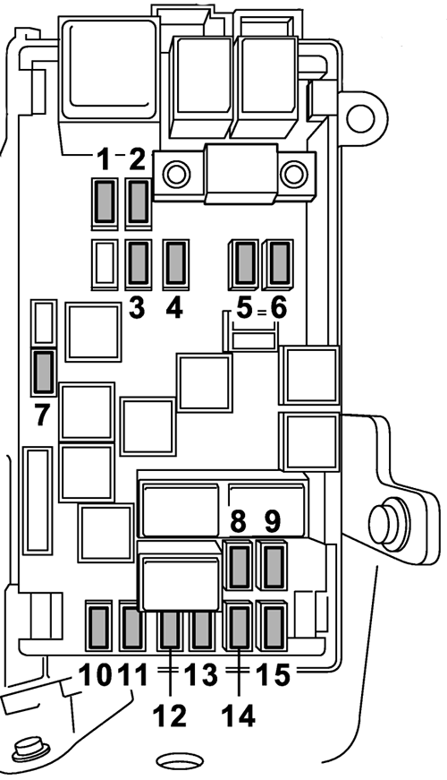 Subaru Tribeca (2010-2014): Engine compartment fuse box diagram