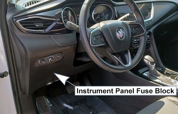 Buick Encore GX (2020-2023): Passenger compartment fuse panel location