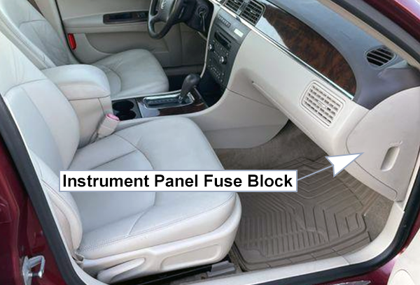 Buick LaCrosse (2008-2009): Passenger compartment fuse panel location