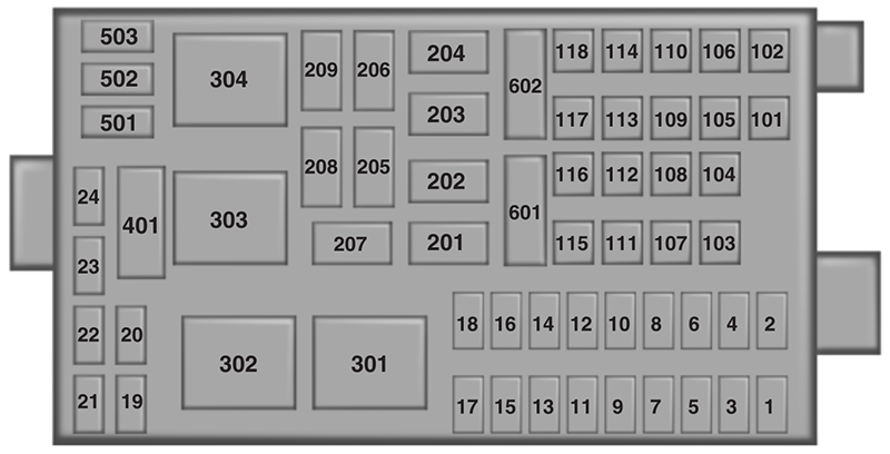 Ford F-650 / 750 (2013): Engine compartment fuse box diagram